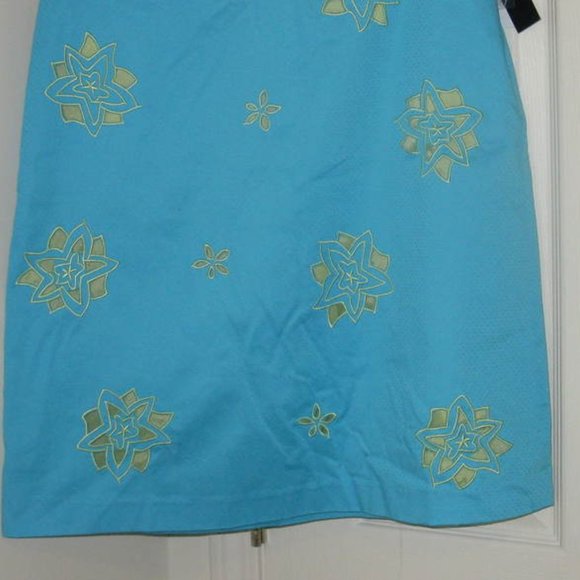 Skirt Turquoise with Green Accents New (Brand: Grace Dane Lewis) Size 10 Regular - Picture 2 of 4